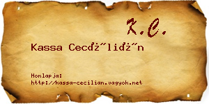 Kassa Cecílián névjegykártya